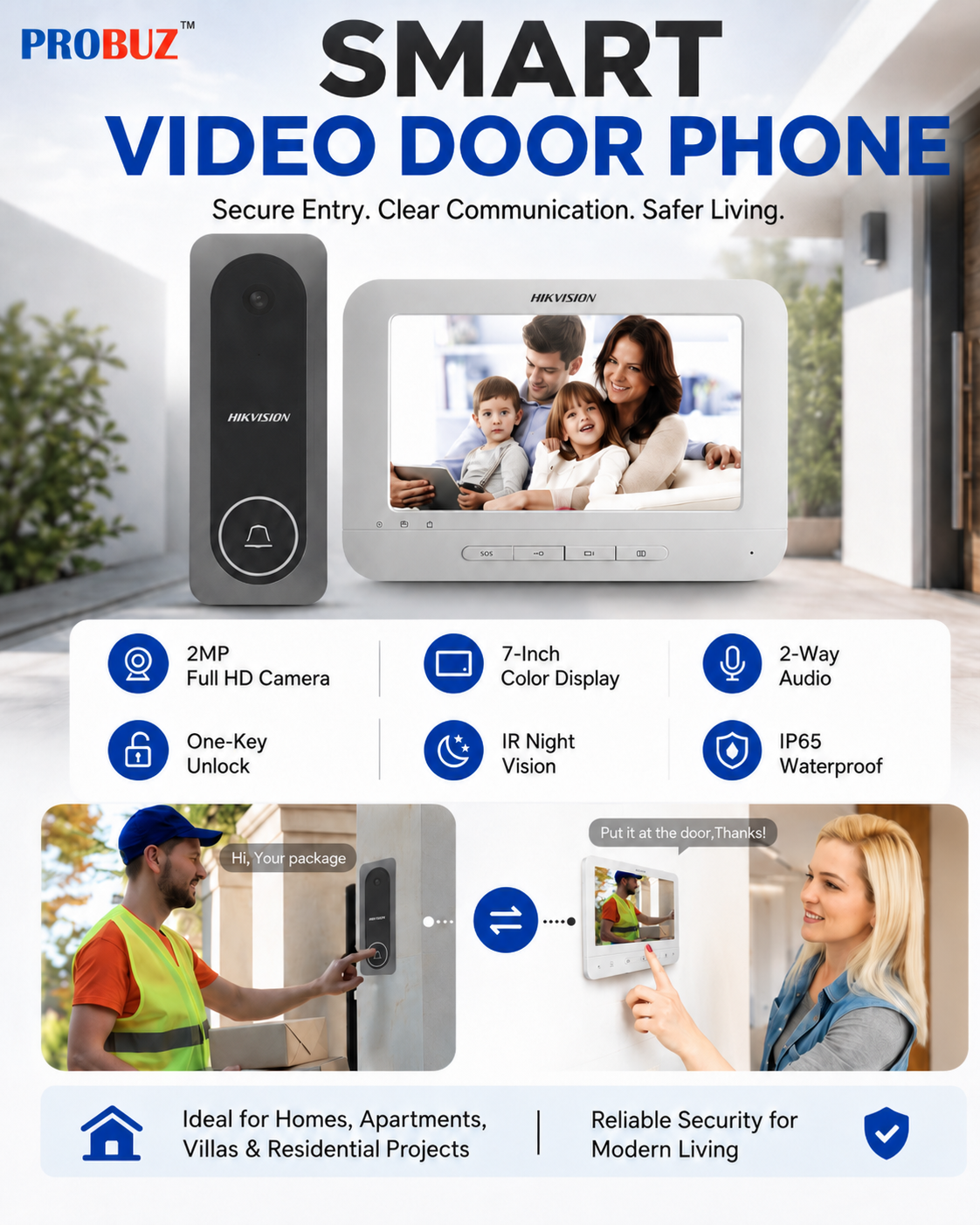 PROBUZ smart video door phone promotional display